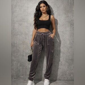 House of Harlow 1960 Gray Velour Joggers Small Y2K Luxe Lounge. Nicole Richie